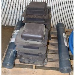 PALLET OF ROOF VENTS & FLEXTEX ROOF UNDERLAY