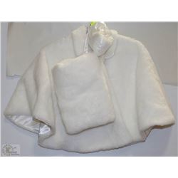 WINTER 3-PC FAUX FUR SHAWL, HEADBAND