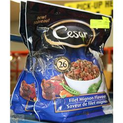 2 CESAR FILET MIGNON DOG FOOD BAGS  1.6KG