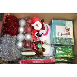 BOX W/CHRISTMAS ITEMS INCL. DECORATIVE
