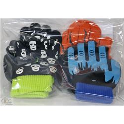 6 PACK KIDS GLOW IN THE DARK GLOVES
