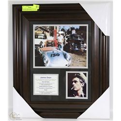 FRAMED JAMES DEAN COLLECTOR PHOTOS & BIO (19"X16"