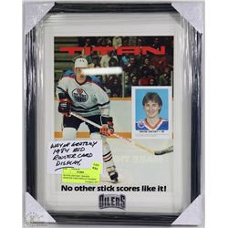 WAYNE GRETZKY 1984 RED ROOSTER CARD DISPLAY FRAMED