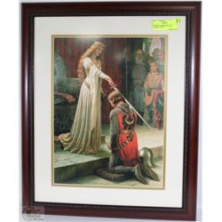 KNIGHT IN ARMOR PICTURE FRAMED 19"X23"