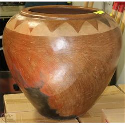 LARGE BROWN MEXICAN VASE