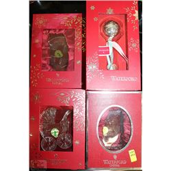 NEW IN BOX WATERFORD CRYSTAL CHRISTMAS ORNAMENT X4