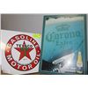 Image 1 : LOT OF 2 METAL SIGNS "TEXACO GASOLINE MOTOR OIL" &