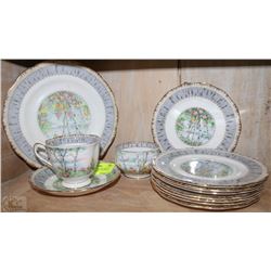 ROYAL ALBERT "SILVER BIRCH" PARTIAL CHINA SET