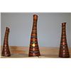 Image 1 : 3 PC WOOD TONE VASE SET