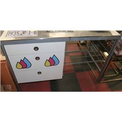 STAINLESS STEEL PREP TABLE WITH DRAWERS