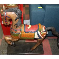 SOLID WOOD ROCKING HORSE HANDPAINTED 34"HIGH