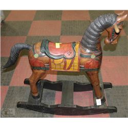 SOLID WOOD ROCKING HORSE HAND PAINTED 36"HIGH