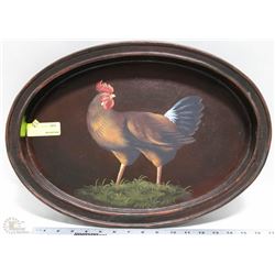 WOODEN ROOSTER PLATTER