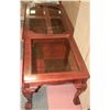 Image 1 : COFFEE TABLE AND END TABLE SET WITH GLASS INSERTS
