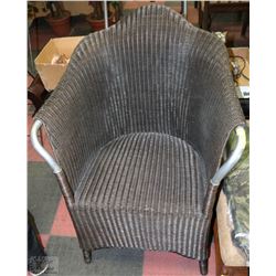 BLACK RATTAN WICKER CHAIR