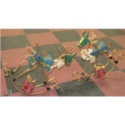2 CHRISTMAS ROCKING DECORATIVE HORSES