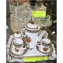 MINI CHINESE TEA SET SOLD W/ 5 PC DESSERT GLASSES