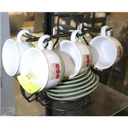 CHINESE TEA CUP WITH SAUCER SET INCLUDES STAND