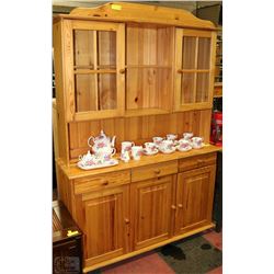 PINE 2 PC BUFFET AND HUTCH 52" X 16" X 76"H