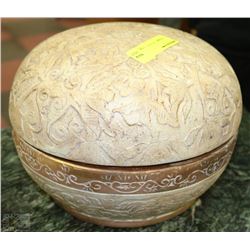 ORNATE CERAMIC LIDDED BOWL