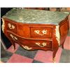 Image 1 : GRANITE TOP WOOD SIDEBOARD/CABINET W/ GOLD TONE