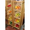 Image 1 : PAIR OF PINE SHELVES WITH ARTIFICIAL FRUITS AND