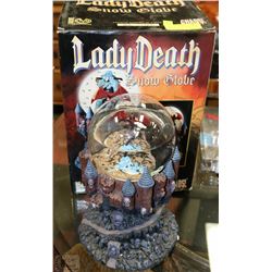 LARGE LADY DEATH SNOW GLOBE LTD ED 1465/3000