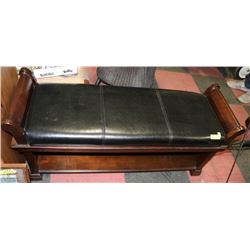 PADDED BENCH WITH STORAGE UNDERNEATH