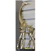 Image 1 : 21.5" DESIGNER GIRAFFE METAL ART STATUE - GOLD &