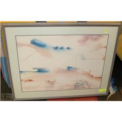 LARGE FRAMED SWAN PICTURE