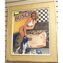 FRAMED BUSCH BEER ADVERTISMENT PHOTO