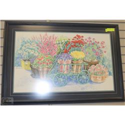 FRAMED FLOWER PICTURE 26X38