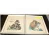 PAIR OF VINTAGE FRAMED LITHOS OF DOGS & CATS