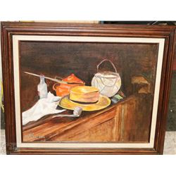 1988 ORIGINAL FRAMED OIL PAINTING BY  E. KETEHER