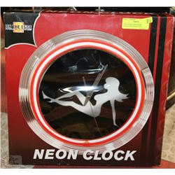 NEW IN BOX - PIN-UP GIRL SILHOUETTE NEON CLOCK