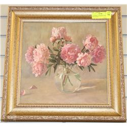 V. CHUIRKOV FRAMED FLORAL PRINT 16"X16"