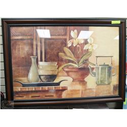 LARGE FLORAL PICTURE FRAMED 28"X41"