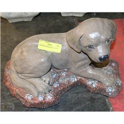 CERAMIC PAINTED DOG STATUE X2