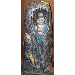 LARGE CERAMIC PAINTED BUDDHISM STATUE