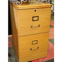 WOOD 2 DRAWER FILING CABINET