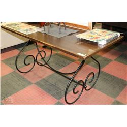 WROUGHT IRON WOODEN TABLE