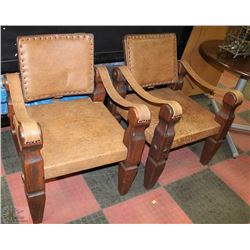 LEATHER CHAIRS X 2