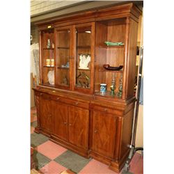 NEW 76" X 20" X 88"H WOOD BUFFET AND HUTCH