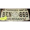 Image 1 : MERCEDES 1933 MOVIE PROP LICENSE PLATE