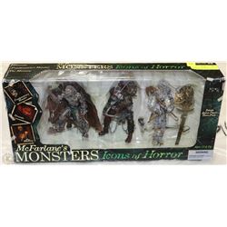 MCFARLANE'S MONSTERS ICONS OF HORROR INCL DRACULA,