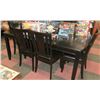 Image 1 : ESPRESSO COLOR DINING TABLE WITH LEAF AND 6 CHAIRS