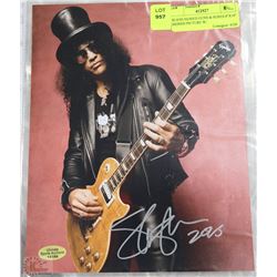 SLASH SIGNED GUNS & ROSES 8"X10" SIGNED PICTURE W/