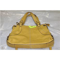 LARGE YELLOW FOSSIL LEATHER PURSE