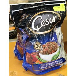 2 CESAR FILET MIGNON DOG FOOD BAGS  1.6KG