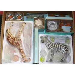 XL FLAT OF PARTYLITE GIRAFFE,ZEBRA VOTIVE CANDLES,